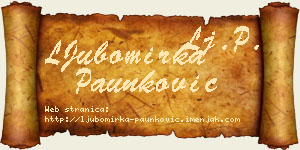 LJubomirka Paunković vizit kartica